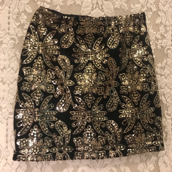 Designer sequin gold and black mini skirt - Picture 1 of 3